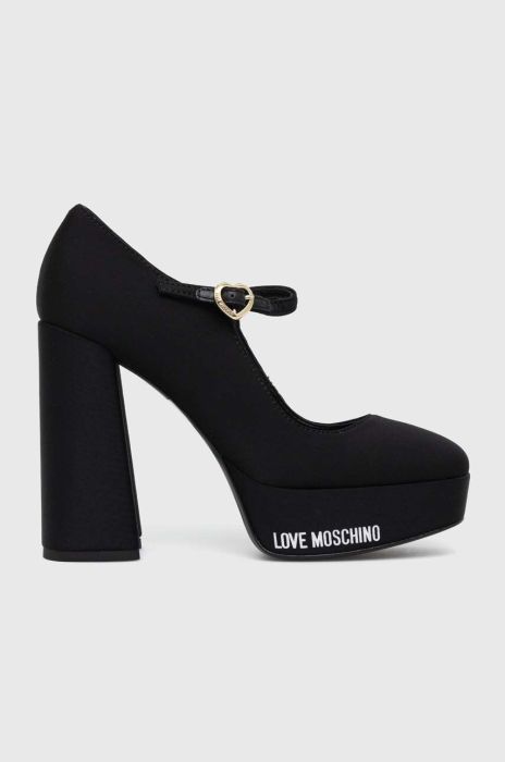 Туфлі Love Moschino колір чорний каблук блок JA1029CG1HIM0000