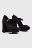 Туфлі Love Moschino колір чорний каблук блок JA1029CG1HIM0000