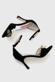 Замшеві сандалі Custommade Ashley Pearl Bow колір чорний 999621046 Замшеві сандалі Custommade Ashley Pearl Bow колір чорний 999621046