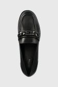 Шкіряні туфлі Guess FL7VIC LEA14 жіночі колір чорний на плоскому ходу VICTER Шкіряні туфлі Guess FL7VIC LEA14 жіночі колір чорний на плоскому ходу VICTER
