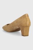Замшеві туфлі Lauren Ralph Lauren Whitney колір бежевий каблук блок 802908307004 Замшеві туфлі Lauren Ralph Lauren Whitney колір бежевий каблук блок 802908307004