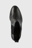 Шкіряні черевики Lauren Ralph Lauren Mylah жіночі колір чорний каблук блок 802912285001
