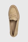 Замшеві мокасини Lauren Ralph Lauren Wren жіночі колір бежевий на плоскому ходу 802912324001