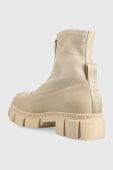 Шкіряні черевики Karl Lagerfeld ARIA жіночі колір бежевий на плоскому ходу KL43260