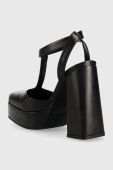 Шкіряні туфлі Karl Lagerfeld Jeans SOIREE PLATFORM KLJ колір чорний каблук блок відкрита п'ята KLJ93111 Шкіряні туфлі Karl Lagerfeld Jeans SOIREE PLATFORM KLJ колір чорний каблук блок відкрита п'ята KLJ93111