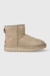 Замшеві чоботи UGG Classic Mini II колір бежевий 1016222 Замшеві чоботи UGG Classic Mini II колір бежевий 1016222