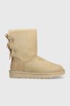 Замшеві чоботи UGG Bailey Bow II колір бежевий 1016225 Замшеві чоботи UGG Bailey Bow II колір бежевий 1016225