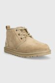 Замшеві черевики UGG Neumel жіночі колір бежевий на плоскому ходу утеплене 1094269 Замшеві черевики UGG Neumel жіночі колір бежевий на плоскому ходу утеплене 1094269