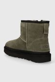 Замшеві чоботи UGG Classic Mini Zipper Tape Logo колір зелений 1144034