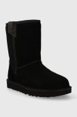 Замшеві чоботи UGG Classic Short Bailey Zip колір чорний 1144043 Замшеві чоботи UGG Classic Short Bailey Zip колір чорний 1144043