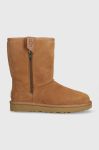 Замшеві чоботи UGG Classic Short Bailey Zip колір коричневий 1144043 Замшеві чоботи UGG Classic Short Bailey Zip колір коричневий 1144043
