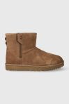 Замшеві чоботи UGG Classic Mini Bailey Zip колір коричневий 1151230 Замшеві чоботи UGG Classic Mini Bailey Zip колір коричневий 1151230