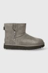 Замшеві чоботи UGG Classic Mini Bailey Zip колір сірий 1151230 Замшеві чоботи UGG Classic Mini Bailey Zip колір сірий 1151230