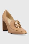 Шкіряні туфлі Baldowski колір бежевий каблук блок D04482-3262-006
