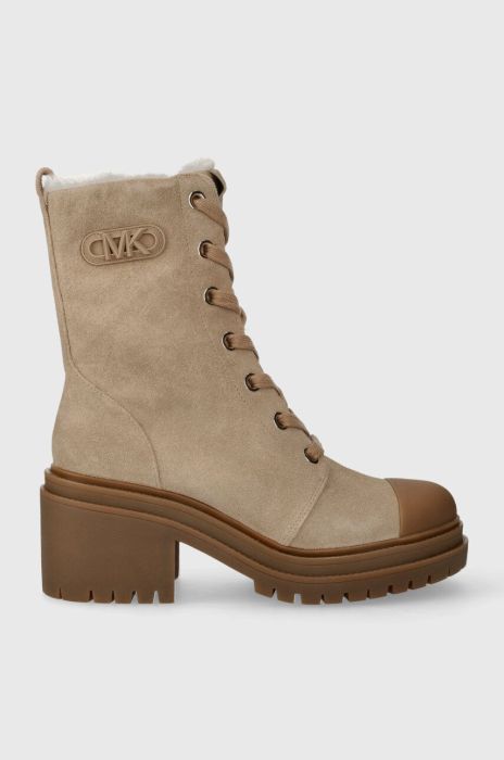 Замшеві черевики MICHAEL Michael Kors Hanley жіночі колір бежевий каблук блок злегка утеплена 40F3HYME5S