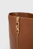 Шкіряні чоботи MICHAEL Michael Kors Regan жіночі колір коричневий каблук блок 40F3RGFB5L