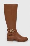 Шкіряні чоботи MICHAEL Michael Kors Rory жіночі колір коричневий на плоскому ходу 40F3ROFB6L Шкіряні чоботи MICHAEL Michael Kors Rory жіночі колір коричневий на плоскому ходу 40F3ROFB6L