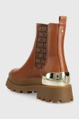 Шкіряні черевики MICHAEL Michael Kors Rowan жіночі колір коричневий на платформі 40F3RWFE7L