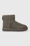 Замшеві чоботи UGG Classic Mini II колір сірий 1016222 Замшеві чоботи UGG Classic Mini II колір сірий 1016222