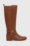 Шкіряні чоботи Lauren Ralph Lauren Blayke жіночі колір коричневий на плоскому ходу 802912396002 Шкіряні чоботи Lauren Ralph Lauren Blayke жіночі колір коричневий на плоскому ходу 802912396002