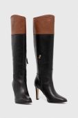 Шкіряні чоботи Lauren Ralph Lauren Page жіночі колір чорний на шпильці 802915403004