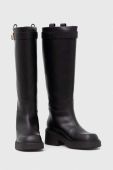 Шкіряні чоботи Furla COLLEGE жіночі колір чорний на платформі YG86FCGBX2394O6000