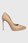 Шкіряні туфлі Steve Madden Klassy колір бежевий SM11002464