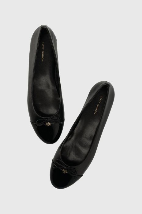 Шкіряні балетки Tory Burch CAP-TOE BALLET колір чорний  154511-004 Шкіряні балетки Tory Burch CAP-TOE BALLET колір чорний  154511-004