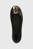 Шкіряні балетки Tory Burch MINNIE TRAVEL BALLET колір чорний  50393-013