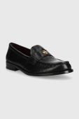 Шкіряні мокасини Tory Burch CLASSIC LOAFER жіночі колір чорний на плоскому ходу 150907-006 Шкіряні мокасини Tory Burch CLASSIC LOAFER жіночі колір чорний на плоскому ходу 150907-006