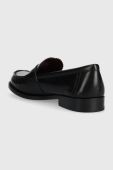 Шкіряні мокасини Tory Burch CLASSIC LOAFER жіночі колір чорний на плоскому ходу 150907-006 Шкіряні мокасини Tory Burch CLASSIC LOAFER жіночі колір чорний на плоскому ходу 150907-006