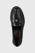 Шкіряні мокасини Tory Burch CLASSIC LOAFER жіночі колір чорний на плоскому ходу 150907-006 Шкіряні мокасини Tory Burch CLASSIC LOAFER жіночі колір чорний на плоскому ходу 150907-006