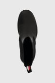 Черевики Tommy Hilfiger RUBBERIZED MID HEEL BOOT жіночі колір чорний каблук блок FW0FW07520