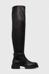 Чоботи Tommy Hilfiger STRETCH MONOCHROMATIC LONGBOOT жіночі колір чорний на платформі FW0FW07611 Чоботи Tommy Hilfiger STRETCH MONOCHROMATIC LONGBOOT жіночі колір чорний на платформі FW0FW07611