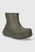 Гумові чоботи Crocs Classic Crush Rain Boot жіночі колір зелений 207946