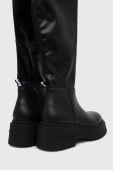 Чоботи Tommy Jeans TJW OVER THE KNEE BOOTS жіночі колір чорний на платформі EN0EN02254