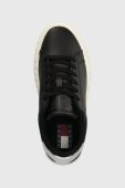 Шкіряні кросівки Tommy Jeans TJW NEW CUPSOLE LEATH LC колір чорний EN0EN02273