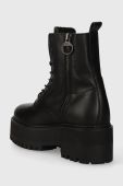 Шкіряні черевики Tommy Jeans TJW BOOT ZIP UP жіночі колір чорний на плоскому ходу EN0EN02305