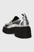 Мокасини Tommy Jeans TJW CHUNKY LOAFER METALLIC жіночі колір срібний на платформі EN0EN02321 Мокасини Tommy Jeans TJW CHUNKY LOAFER METALLIC жіночі колір срібний на платформі EN0EN02321