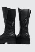 Чоботи Tommy Jeans TJW LONG SHAFT BIKER BOOT жіночі колір чорний на плоскому ходу злегка утеплена EN0EN02376