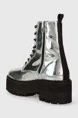 Черевики Tommy Jeans TJW FLATFORM ZIP UP METALLIC жіночі колір срібний на платформі EN0EN02403