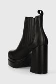 Шкіряні черевики Karl Lagerfeld STRADA жіночі колір чорний каблук блок KL30143