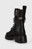 Шкіряні черевики Karl Lagerfeld KOMBAT KC жіночі колір чорний на платформі KL45376