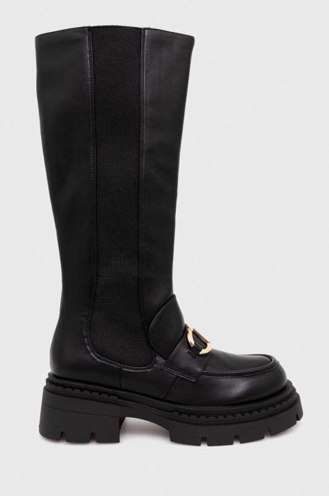 Чоботи Twinset жіночі колір чорний на платформі 232TCT068 Чоботи Twinset жіночі колір чорний на платформі 232TCT068