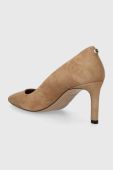 Замшеві туфлі BOSS Janet Pump 70-S колір бежевий 50498810 Замшеві туфлі BOSS Janet Pump 70-S колір бежевий 50498810