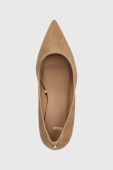 Замшеві туфлі BOSS Janet Pump 70-S колір бежевий 50498810 Замшеві туфлі BOSS Janet Pump 70-S колір бежевий 50498810