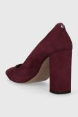 Замшеві туфлі BOSS Janet Pump 90 колір бордовий каблук блок 50503640