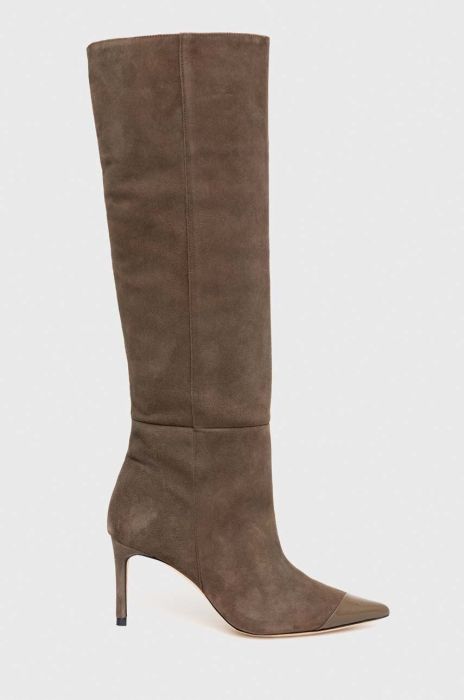 Замшеві чоботи Custommade Alia Suede жіночі колір зелений на шпильці 998621063 Замшеві чоботи Custommade Alia Suede жіночі колір зелений на шпильці 998621063