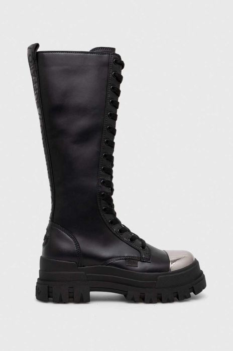 Чоботи Buffalo Aspha On Steel жіночі колір чорний на платформі 1622318 Чоботи Buffalo Aspha On Steel жіночі колір чорний на платформі 1622318