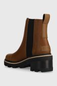 Шкіряні черевики Sorel JOAN NOW CHELSEA жіночі колір коричневий каблук блок 2048451